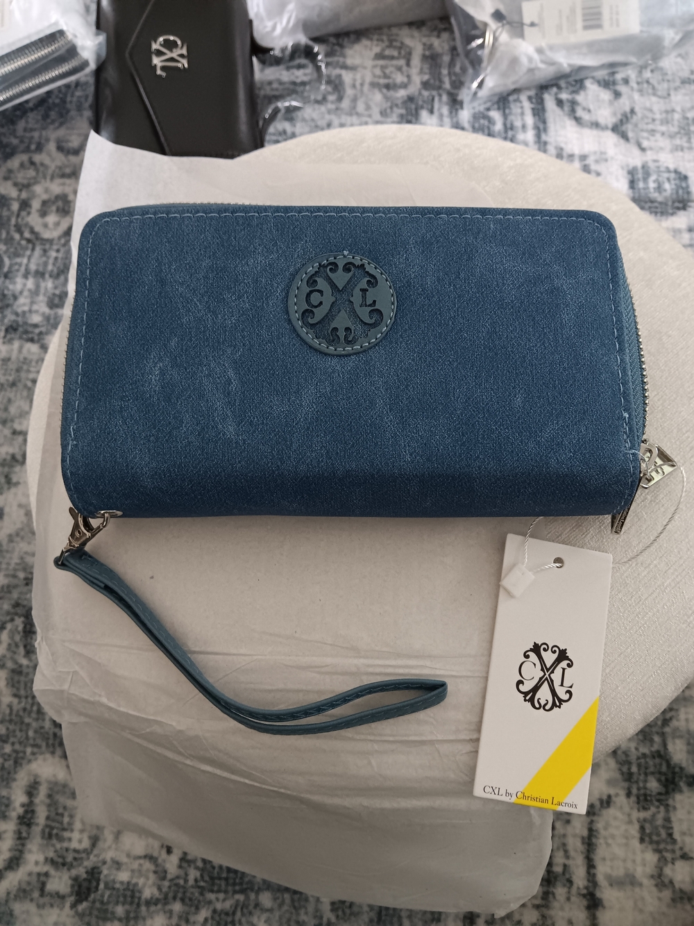 Christian Lacroix Zip-Around Wristlet Wallet New.